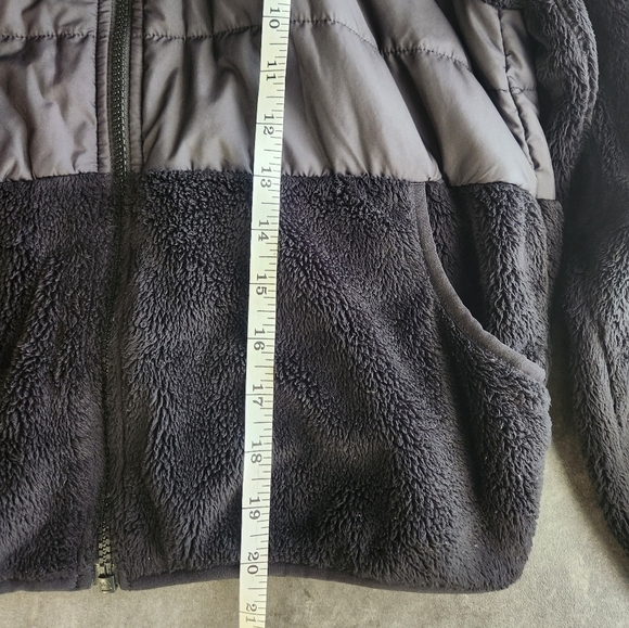 The North Face Black Sherpa Mashup Hoodie Full Zip Jacket Girls Large 14/16 - Picture 13 of 16